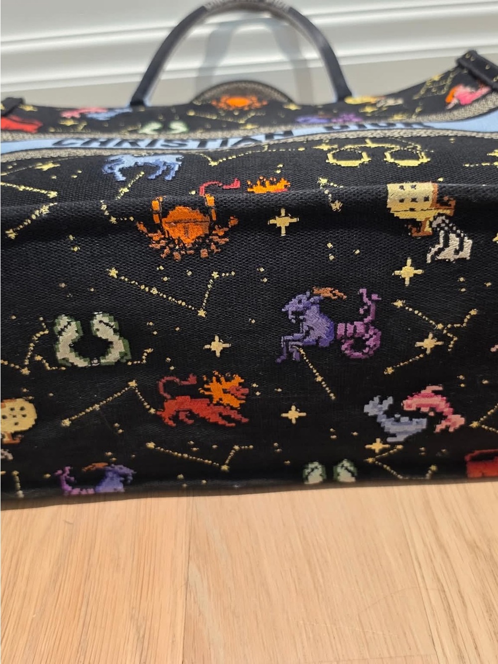 Dior Black Zodiac Embroidered Book Tote - Picture 7 of 12